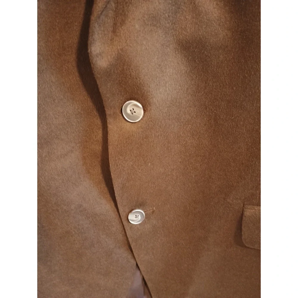 Saks Fifth Avenue Blazer Men's 44R Brown 100% Cashmere Single Breasted‎